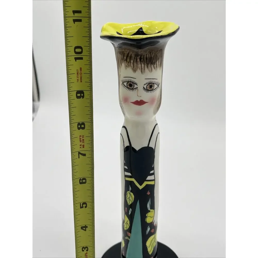 Susan Paley Bella Casa 10.5” Candle Holder Bud Vase Ganz Colorful Art Sculpture